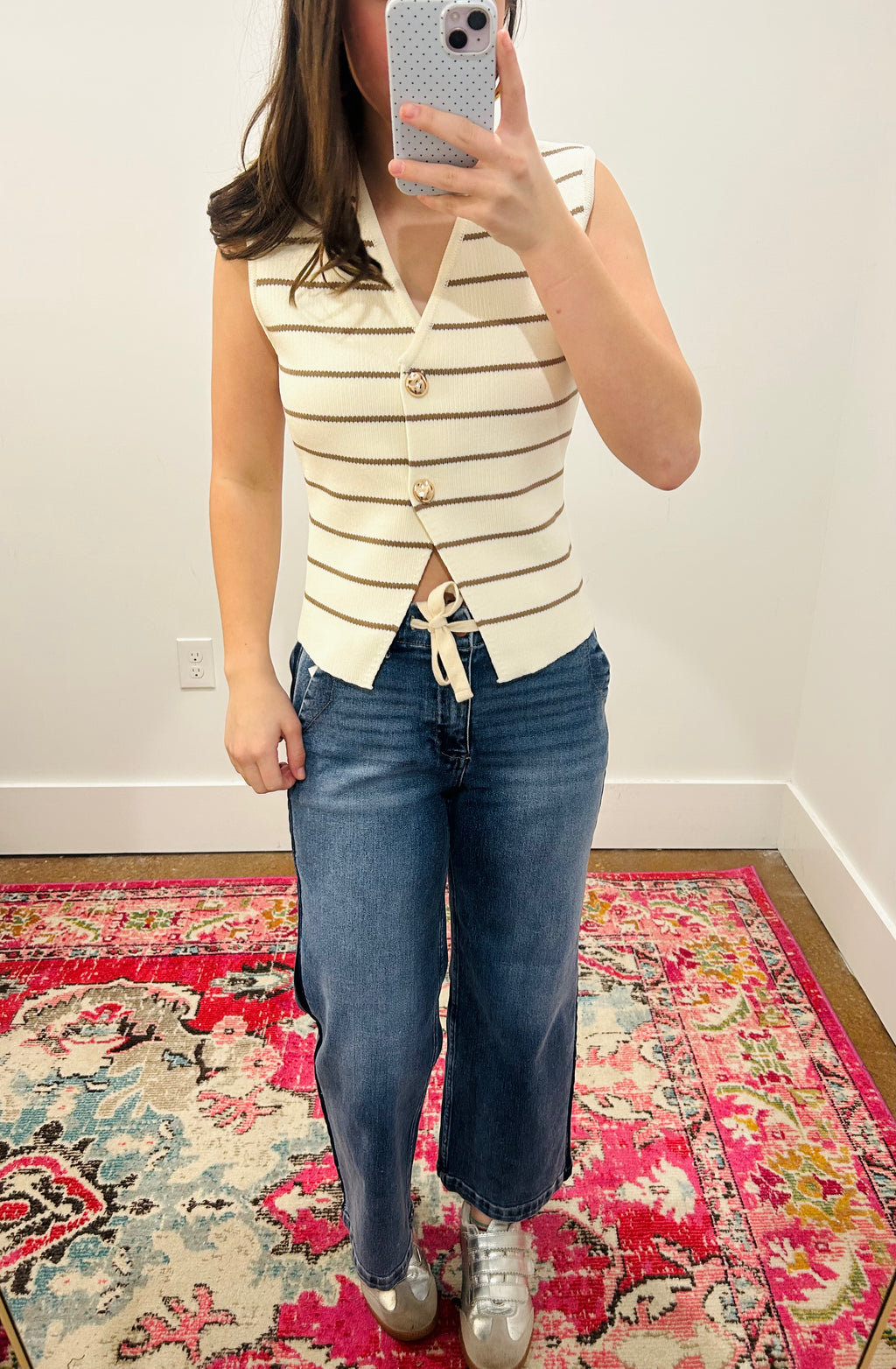 Latte Stripe Sweater Vest