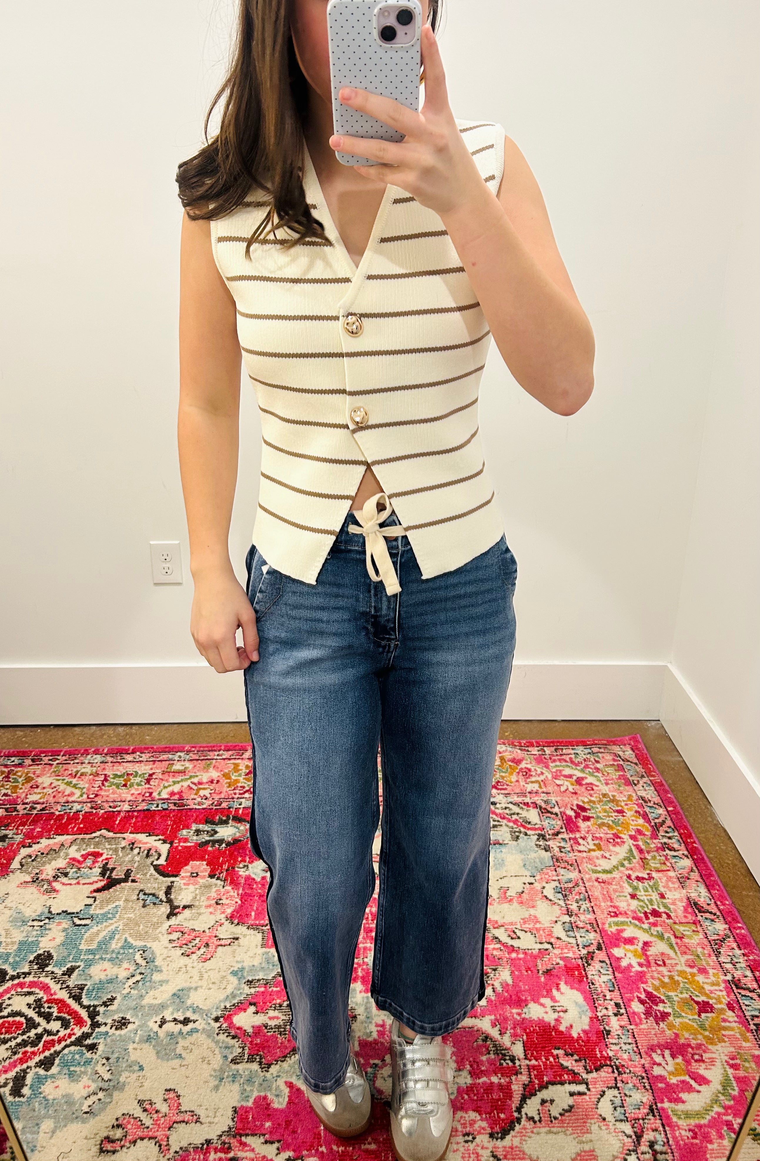 Latte Stripe Sweater Vest