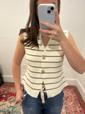 Latte Stripe Sweater Vest