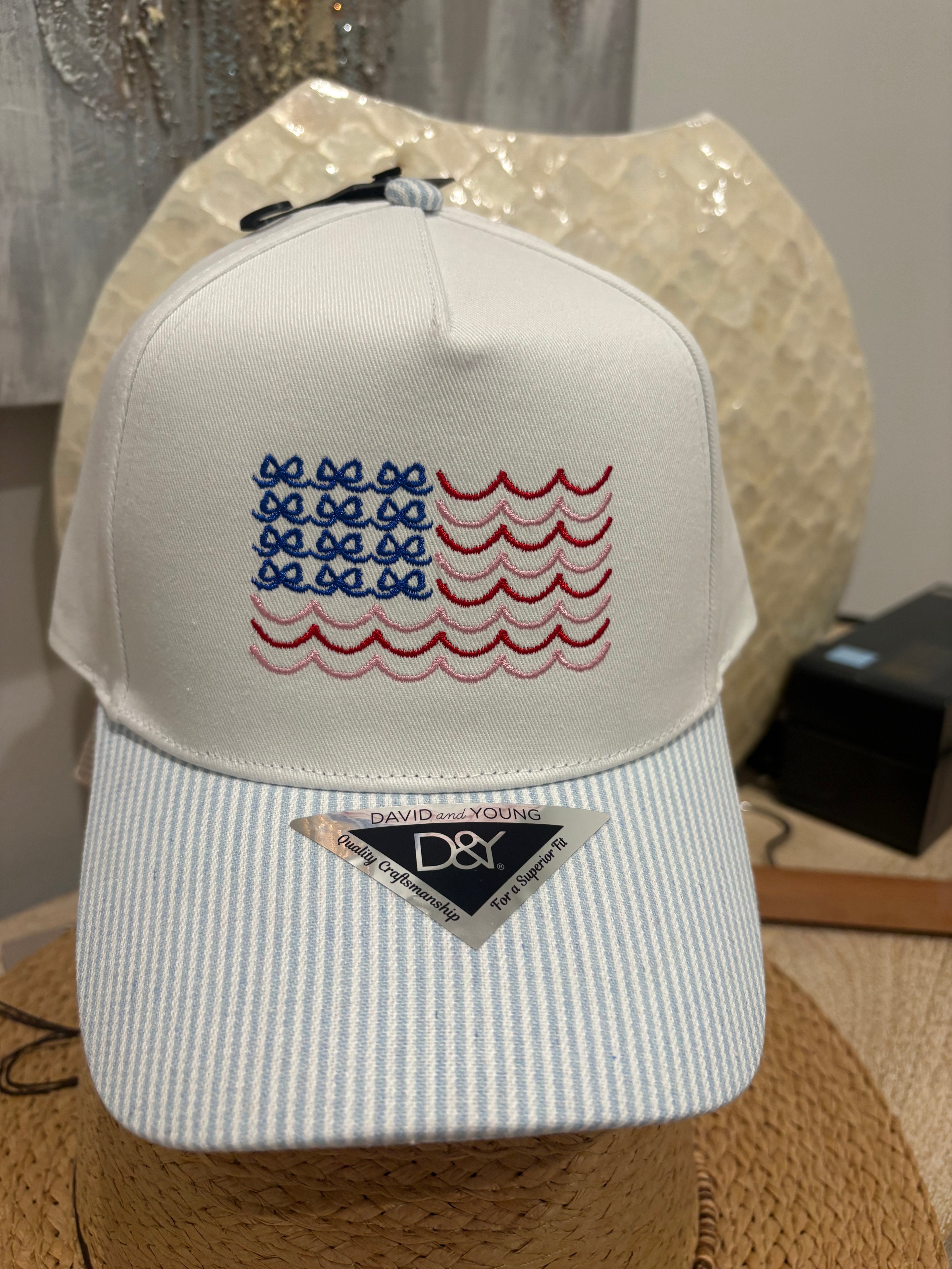 Red, White & Ribbon Hat