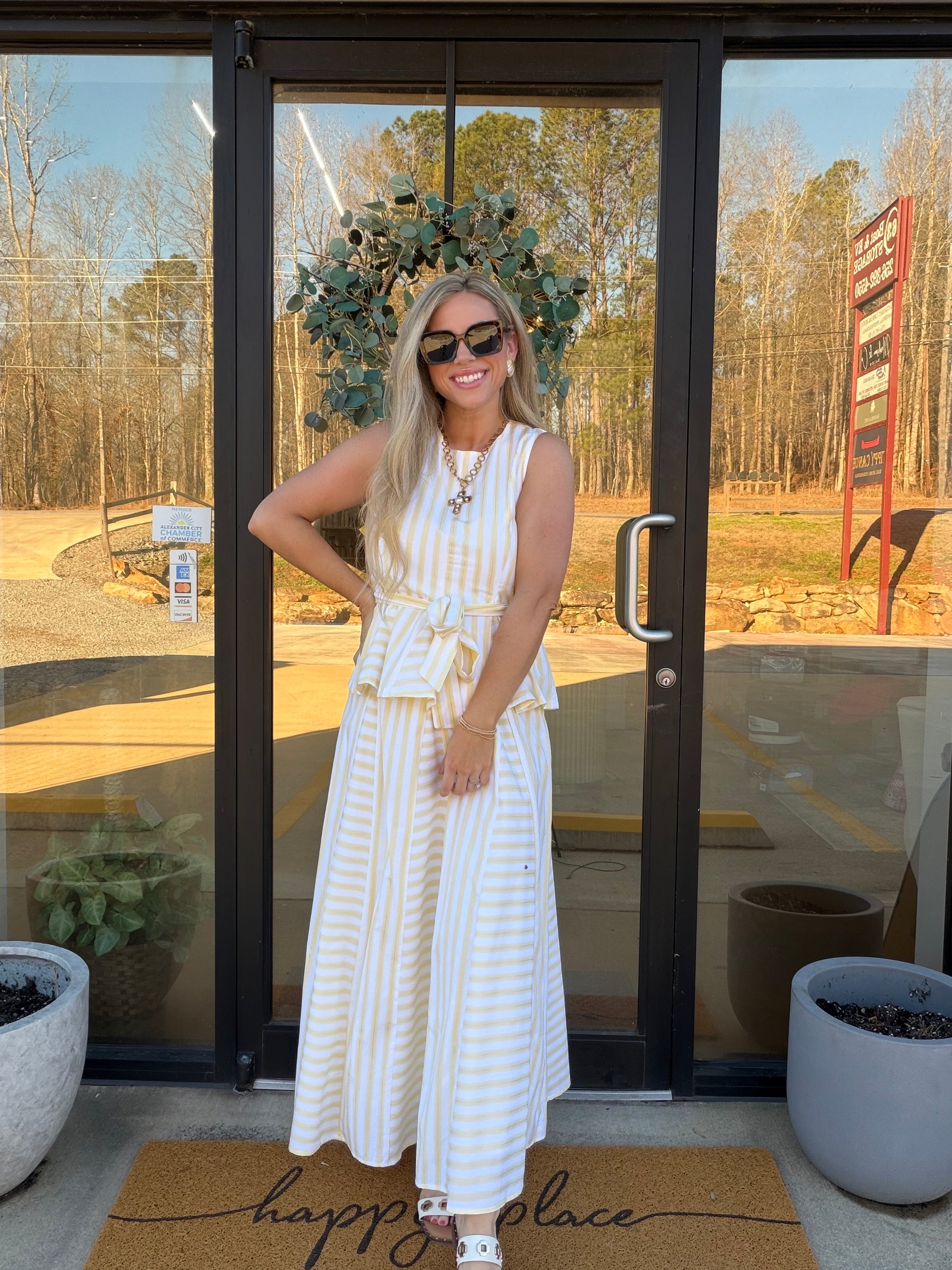 Sunshine Yellow Striped Top